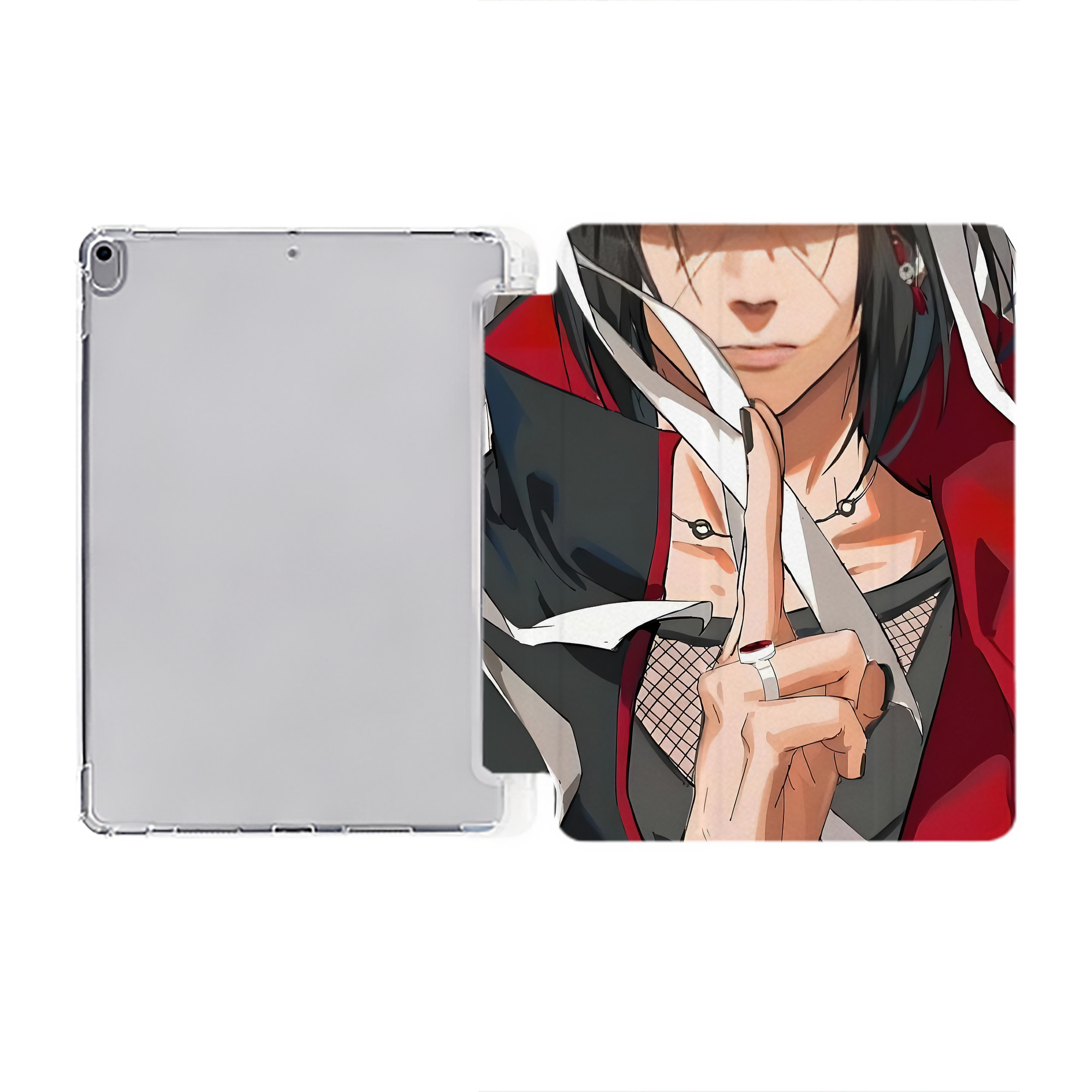 （画像用） NARUTO -ナルト- NARUTO -ナルト- 疾風伝 IPad ケース ペン収納付き 三つ折りスタンド PUレザー×シリコン 対応機種9.5/10.5/10.9インチ